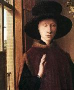 EYCK, Jan van Portrait of Giovanni Arnolfini and his Wife (detail) dre China oil painting reproduction
